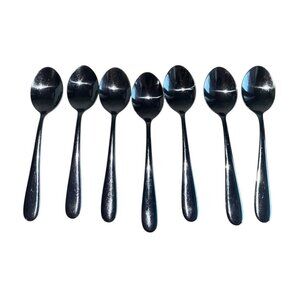 Pfaltzgraff Springwater Flatware Glossy Stainless Steel Soup Spoon 6.5" Set 7